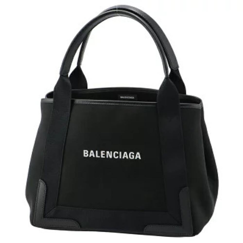 Balenciaga Tote Bag Navy Blue Cabas Canvas Black - Picture 7 of 8